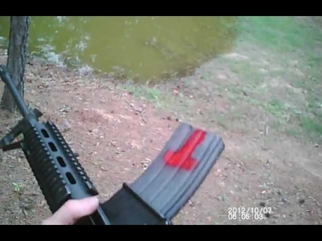 Shooting ar-15 with I-kam and steel sights