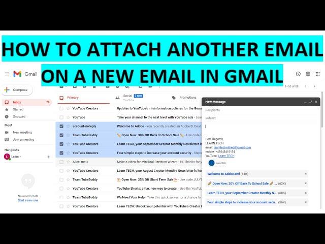 How to attach an Email in Gmail