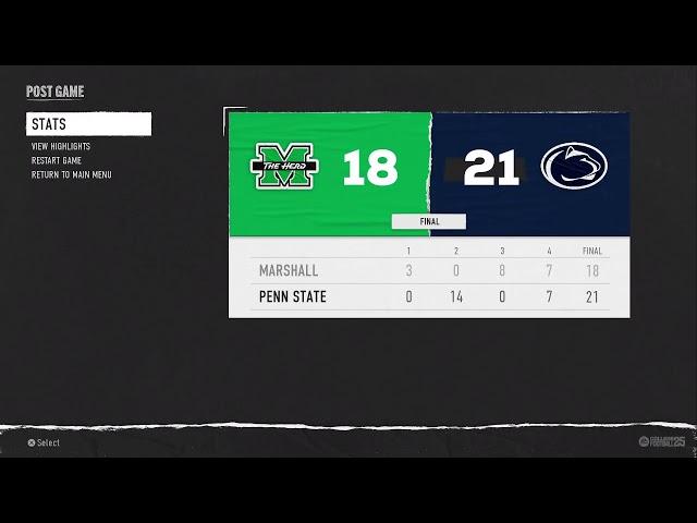 Marshall vs Penn State College Football 25 week 3