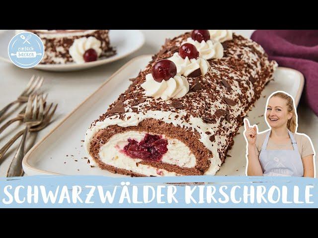 Schwarzwälder Kirschrolle  | Omas Klassiker | Biskuitrolle | Einfach Backen