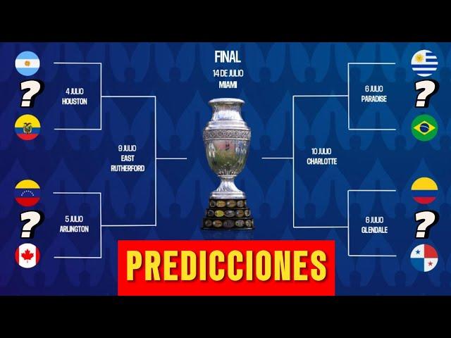 Colombia VS Panamá | Argentina VS Ecuador | Uruguay VS Brasil | Venezuela VS Canadá. Predicciones
