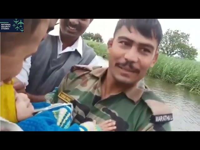 Indian Army Soldiers save a baby from floods - Maratha Light Infantry Jawan Rescues the child Alive