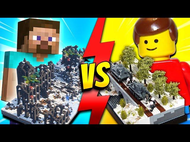 LEGO vs MINECRAFT... WW2 Speed-Build BATTLE!