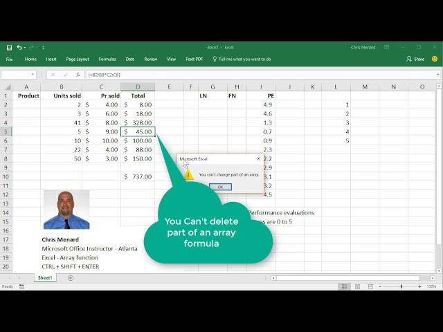 Excel - Getting started with Array functions by Chris Menard