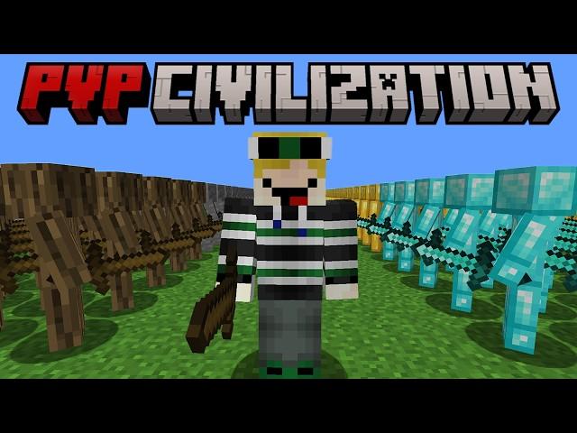 Minecraft but I survive in PVP CIVILIZATION