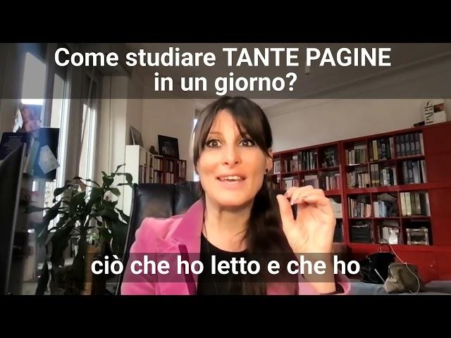 Corso di Memoria - Come studiare TANTE PAGINE in un giorno | Nicoletta Todesco