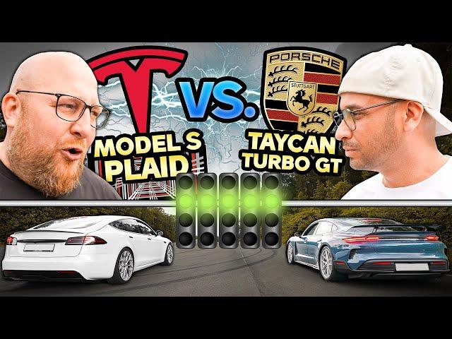 DUELL auf der LASISE! - Porsche Taycan Turbo GT vs. Tesla Model S Plaid - Echte Konkurrenz?