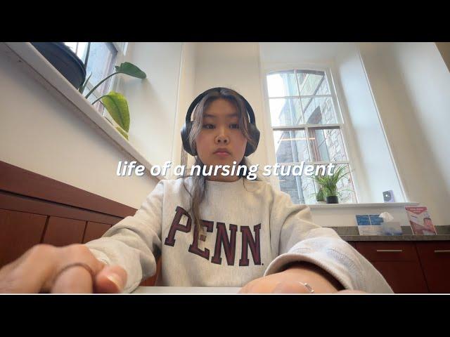 week in my life as a nursing student at upenn, stressful peds clinical, sim labs, college study 🩹🩻