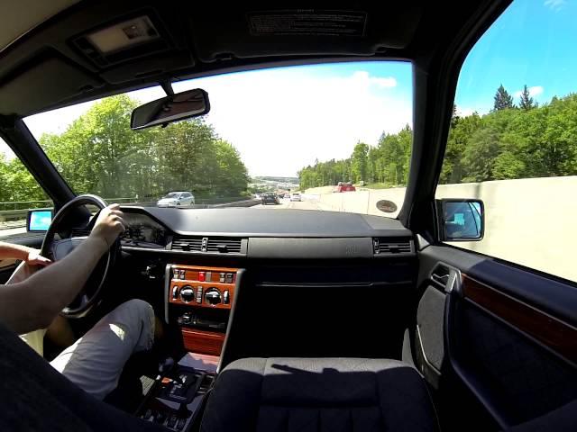 Driving with my W124 E320 on German Autobahn A8 to Karlsruhe with GoPro Hero3