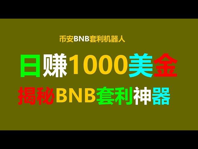 套利投资：聪明人的赚钱秘籍BNB套利 日赚3659美金 教程｜自动搬砖｜BTC分析｜量化交易｜U本位｜挖矿收益｜对冲套利｜量化交易策略｜BTC钱包｜赚钱项目｜全自动套利｜量化交易｜