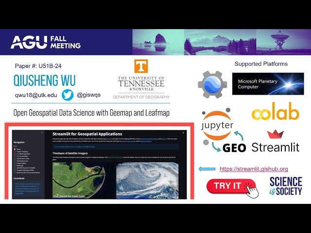 AGU 2021 - Open Geospatial Data Science with Geemap and Leafmap