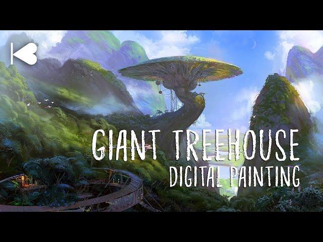 Giant Treehouse | Digital Painting (timelapse)