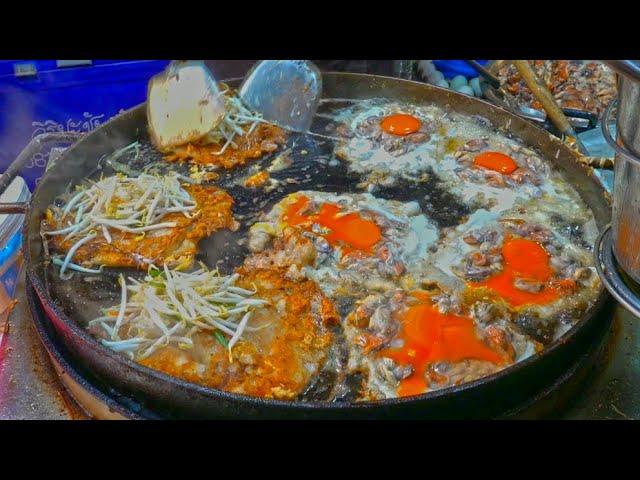 Mussels Fried in egg batter Thai Street Food Thai food  YUMMY FC