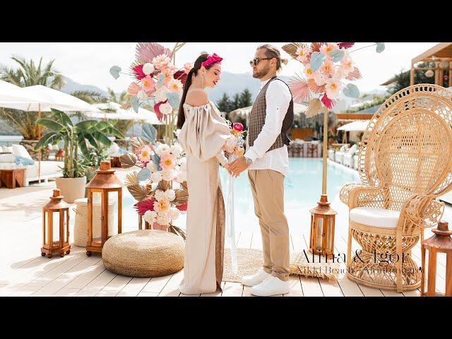 A tropical wedding of brilliant newlyweds. A pool party at the Coolest Beach Club in Montenegro.