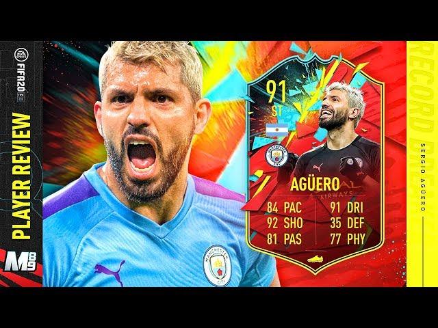 RECORD BREAKER AGUERO PLAYER REVIEW | 91 RECORD BREAKER AGUERO WORTH IT? | FIFA 20 Ultimate Team