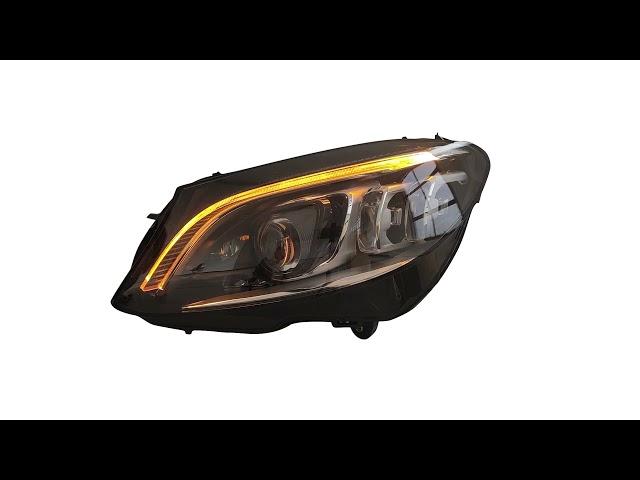 Headlights For Mercedes-Benz C-Class W205 14-18 DRL Full Led Multibeam Upgrade From Halogen Black