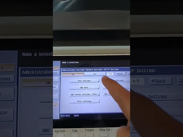Develop ineo+ 368 printer how to add ip address network settings