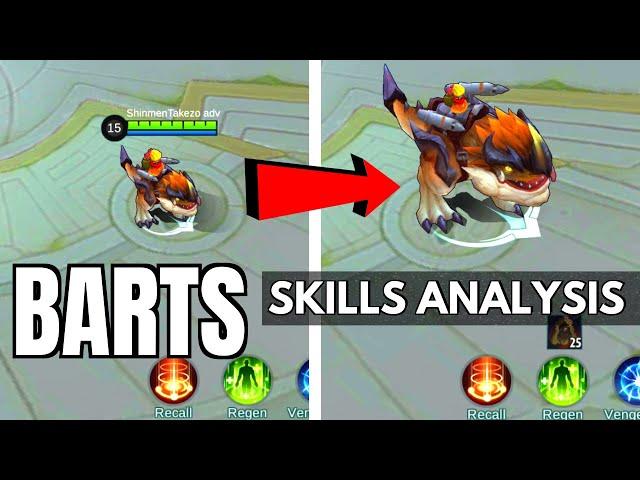 BARTS : NEW FIGHTER TANK HERO SKILLS FULL ANALYSIS | Mobile Legends