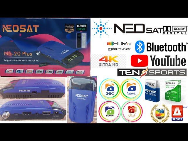 NEOSAT NS-20 Plus Built-in Wi-Fi H.265 Dolby Plus Complete Unboxing and Full Review || ART Satellite