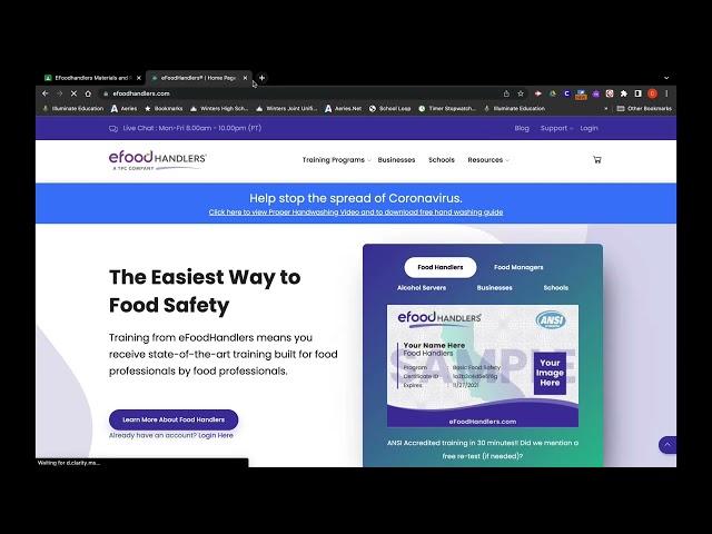 How to Register for EFoodhandlers online program