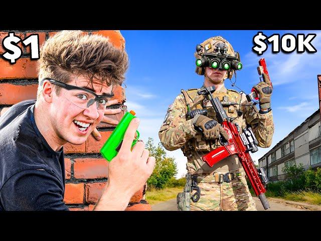 $1 vs. $10,000 Airsoft Battle!