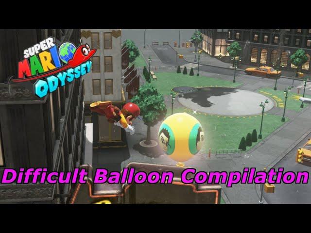 Super Mario Odyssey - Difficult Balloon Compilation (Luigi's Balloon World)