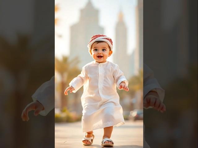 Adorable Baby Models Traditional Kuwaiti Fashion #baby #cute #ai