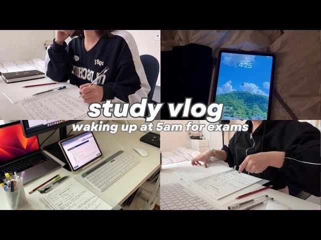 EXAM STUDY VLOG  | waking up at 5am | my realistic uni life? in Korea 