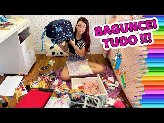 DESORGANIZANDO meu MATERIAL ESCOLAR 2021 !! NÃO VOU mais pra ESCOLA ? | Luluca