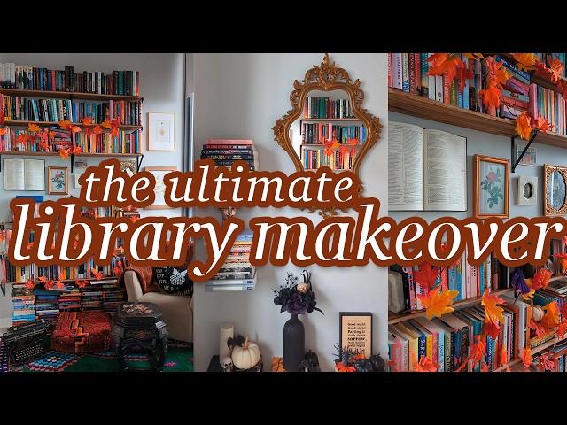 the ultimate home library makeover  | new bookshelf reorganization tour