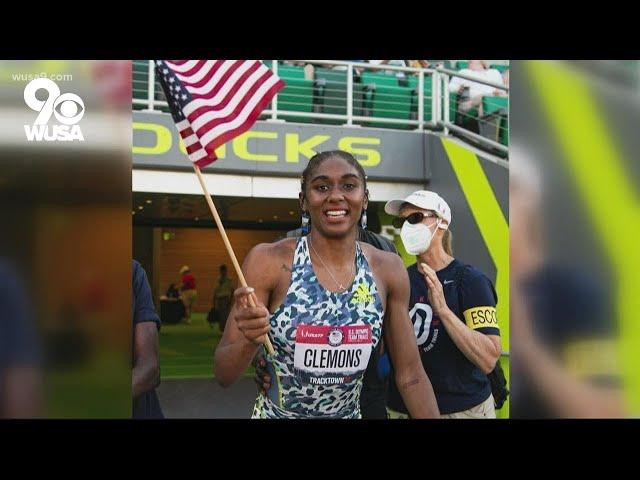 Waldorf native Christina Clemons places in Olympic trials wearing Doritos bag earrings