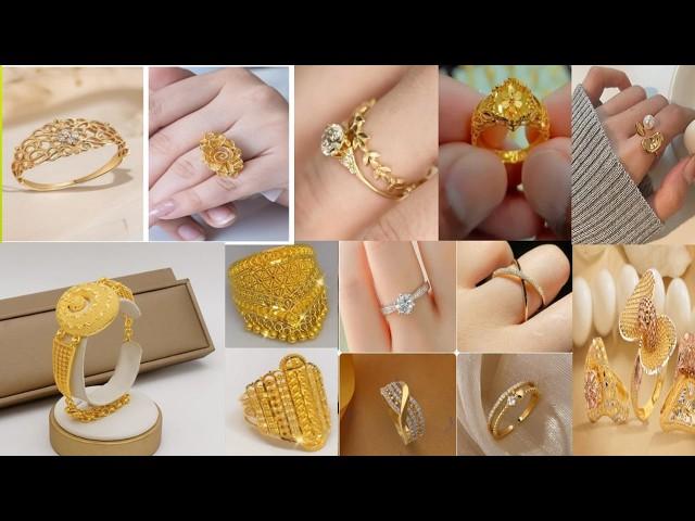 Gold ring design 2024 | Beautiful gold finger ring | gold ring fancy deign for women | #gold #ring