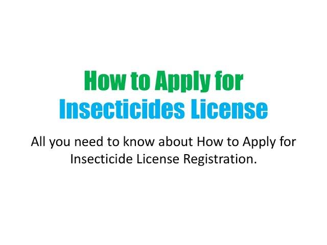 How to Apply for Insecticides License