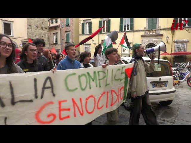 Un centinaio di studenti del collettivo, sfilano in centro a sostegno del popolo palestinese