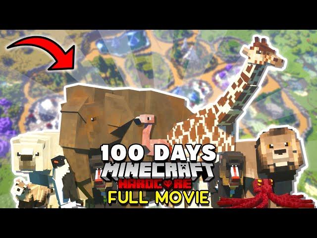 I Spent 100 DAYS Building a ZOO In Hardcore MINECRAFT | Full Movie