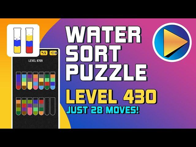 Water Sort Puzzle Level 430 Walkthrough [28 Moves!]