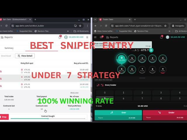 How to Trade Under 7 Strategy Using Bot, 100 % Profit