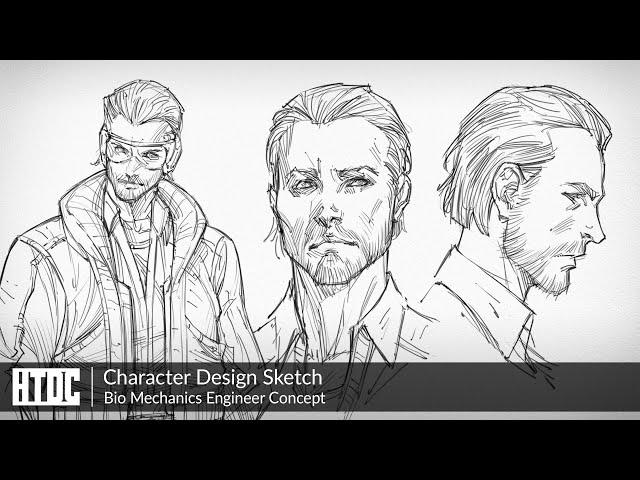 Character Design Sketch  - Bio Mechanics Engineer Concept