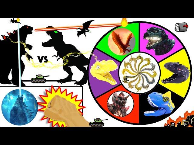 GODZILLA vs DINOSAURS  Spinning Wheel Slime Game w/ Destroyah, LEGO DINOS + Godzilla Figures