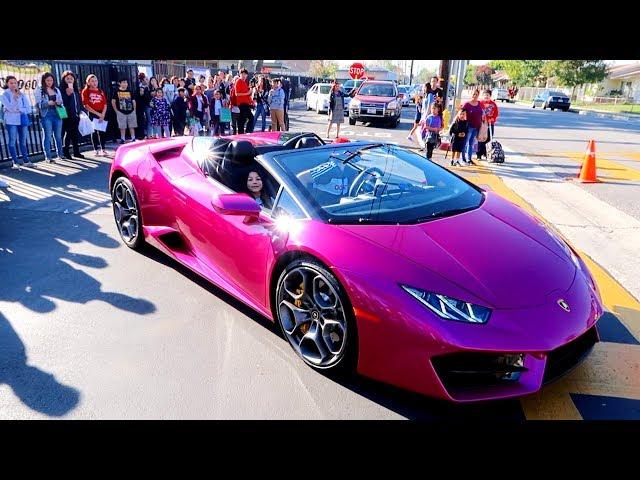 Picking up My Daughter From Elementary School In A Lamborghini | Familia Diamond