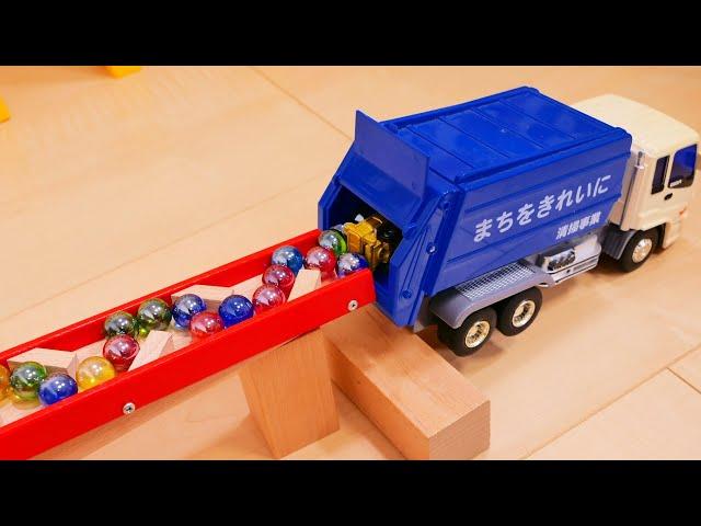 Garbage Truck, Dump Truck and Cargo Truck  Marble Run Race ASMR  Long Time Healing