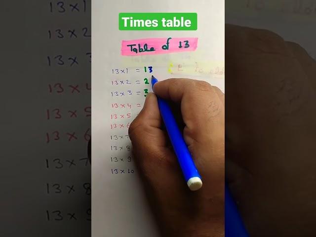 times table || table of 13|| पहाड़ा || pahada 13 ka ||#tableof13 #timestable #educarenitesh