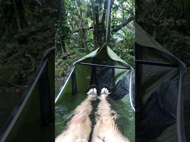 Hammock caught by rising river 