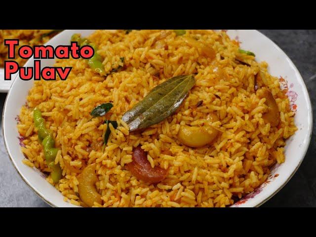 Instant Tomato Rice | మిగిలిపోయిన అన్నంతో సింపుల్ గా టమాటో పులావ్ | Tomato Pulav Recipe in Telugu