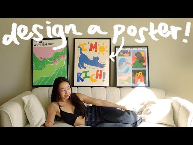 how to design and print a poster (using adobe illustrator) | make your own wall art tutorial