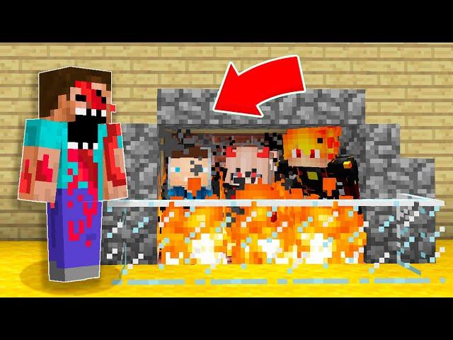 МЫ СПРЯТАЛИСЬ С РЕБЯТАМИ ОТ КРОВАВОГО ХЕРОБРИНА В МАЙНКРАФТ ! Алексбой Minecraft