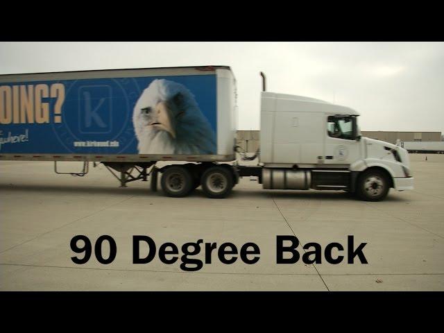 Performing a 90 degree back with a semi truck