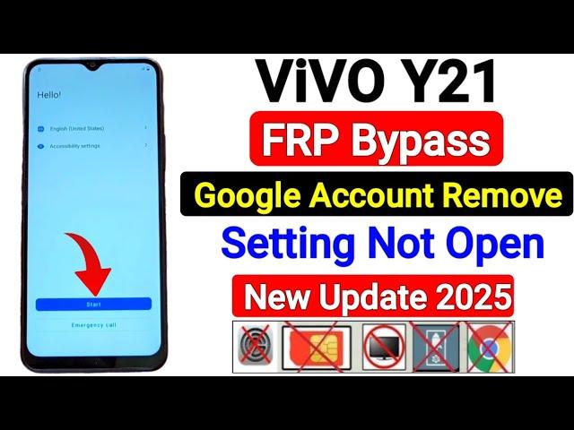 vivo y21 frp bypass setting not open | new update 2025 | vivo y21 frp bypass 2025 | y21 frp unlock