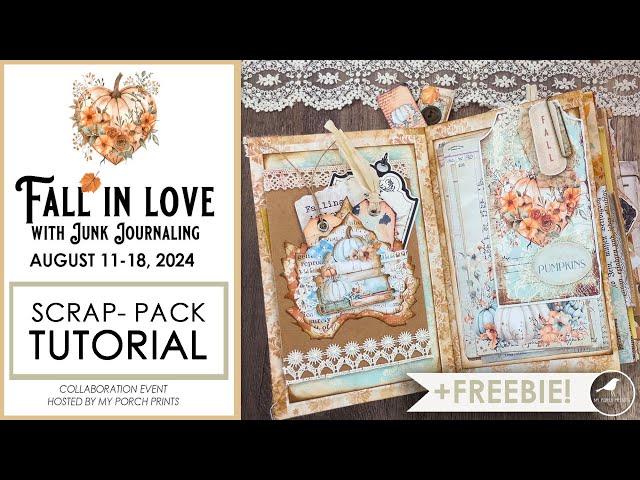 FALL IN LOVE WITH JUNK JOURNALING COLLAB+FREEBIE |Autumn Whimsy My Porch Prints #fallinlovejj24