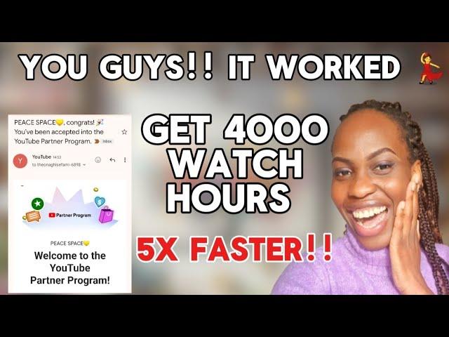 How to get 4000 YouTube watch hours FAST | Easy STEP BY STEP TUTORIAL  #increasewatchtime